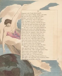 Youngs Nachtgedanken, Seite 86, Seine Hand befestigt der gute Mann am Himmel